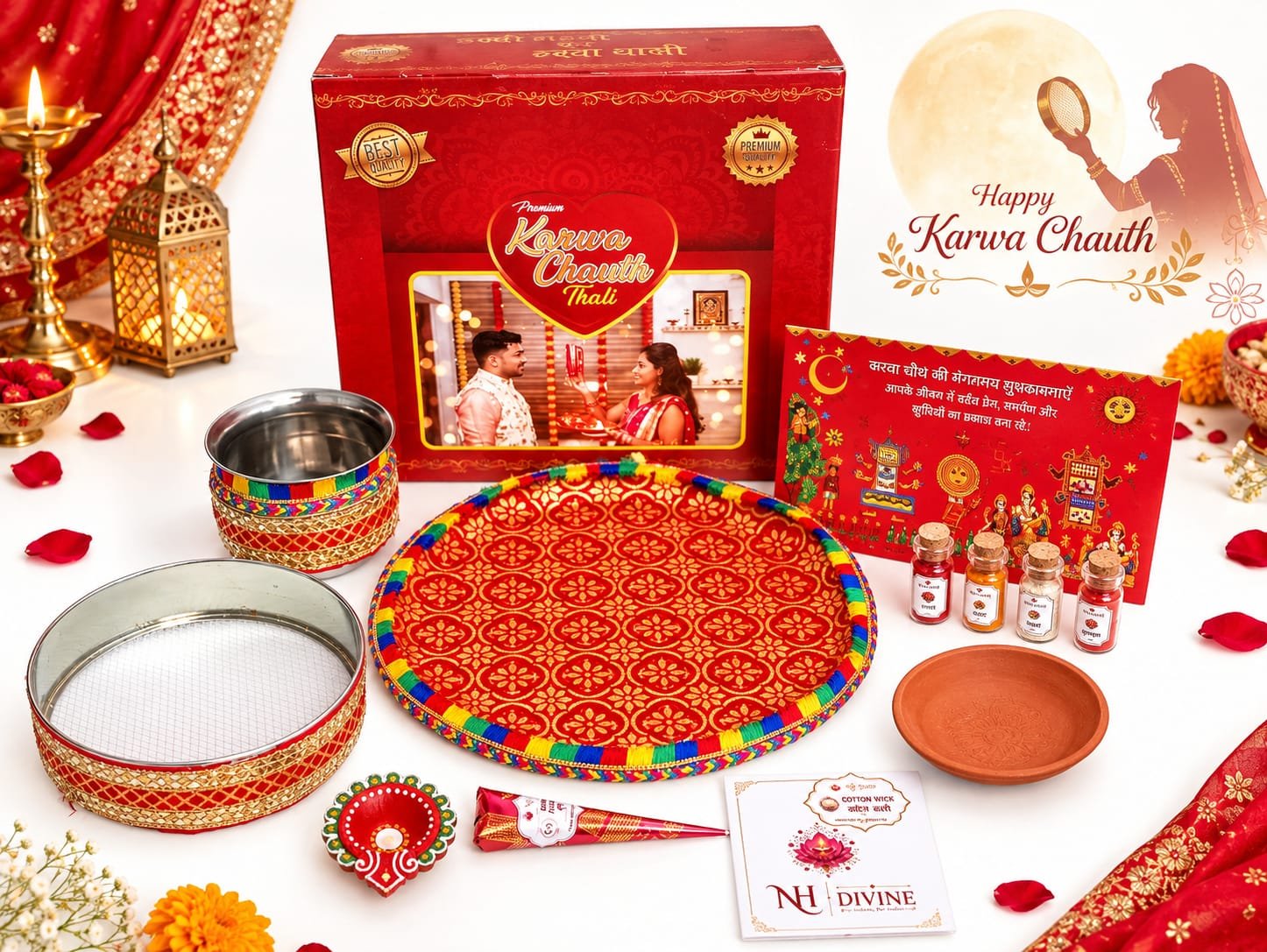 Premium Karwa Chauth Puja Thali Gift Set 